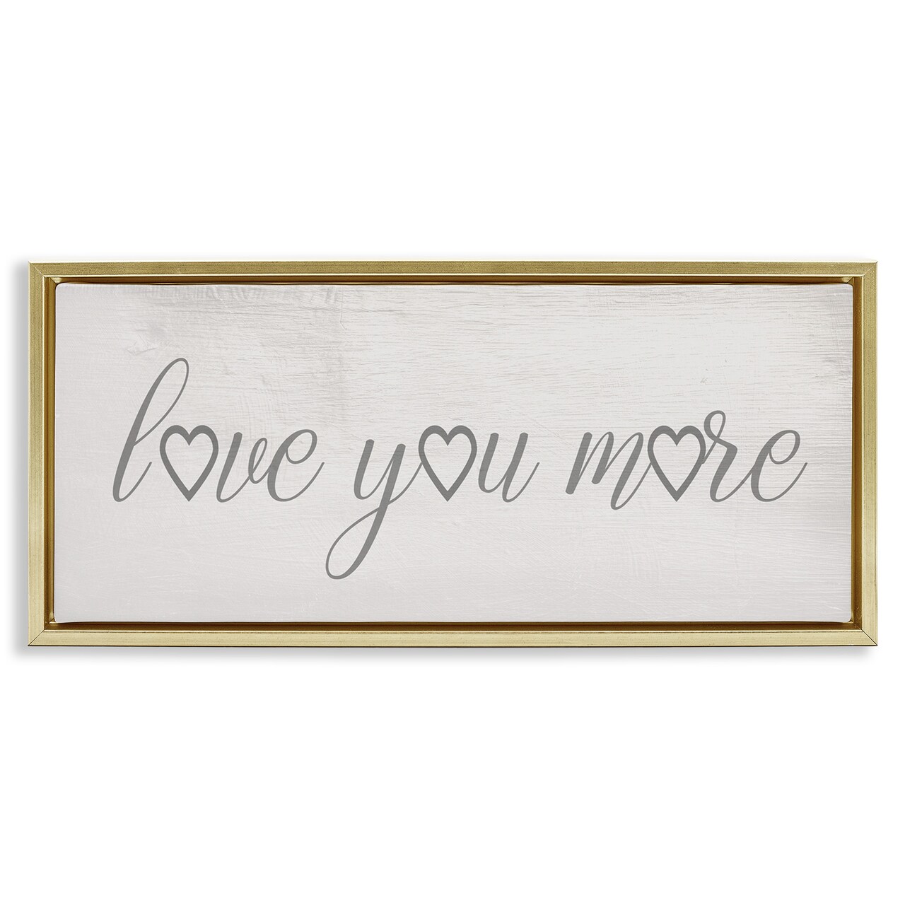 Stupell Industries Love You More Heart Icon Framed Floater Canvas Wall Art